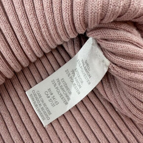 Calvin Klein Jeans Ribbed Knit Polo Top Dusty Pink Short Sleeve Petite M - Picture 3 of 5